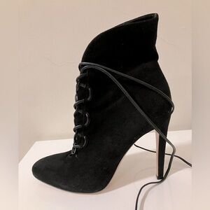 Gianvito Rossi Suede lace up ankle boots high heel size it 37.5 us 6.5